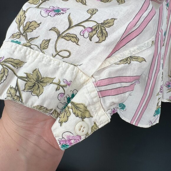 Vintage 70s boho pure love takeaway cottagecore button up shirt grandmacore L - Picture 4 of 10